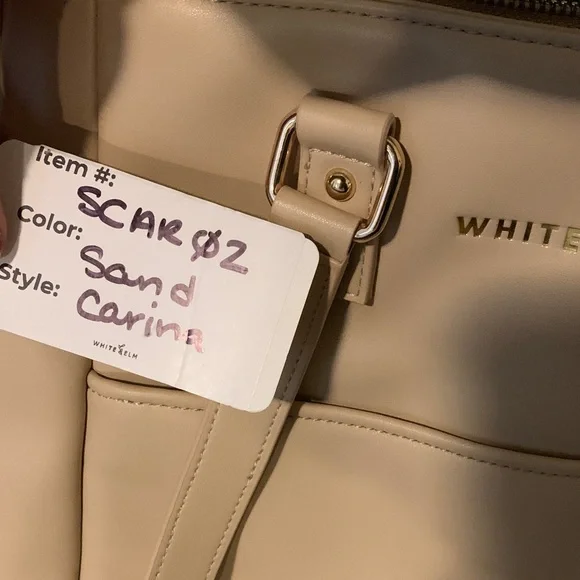 Sand Carina White Elm Tote Bag- NWT with long strap, dust bag! - Picture 7 of 8